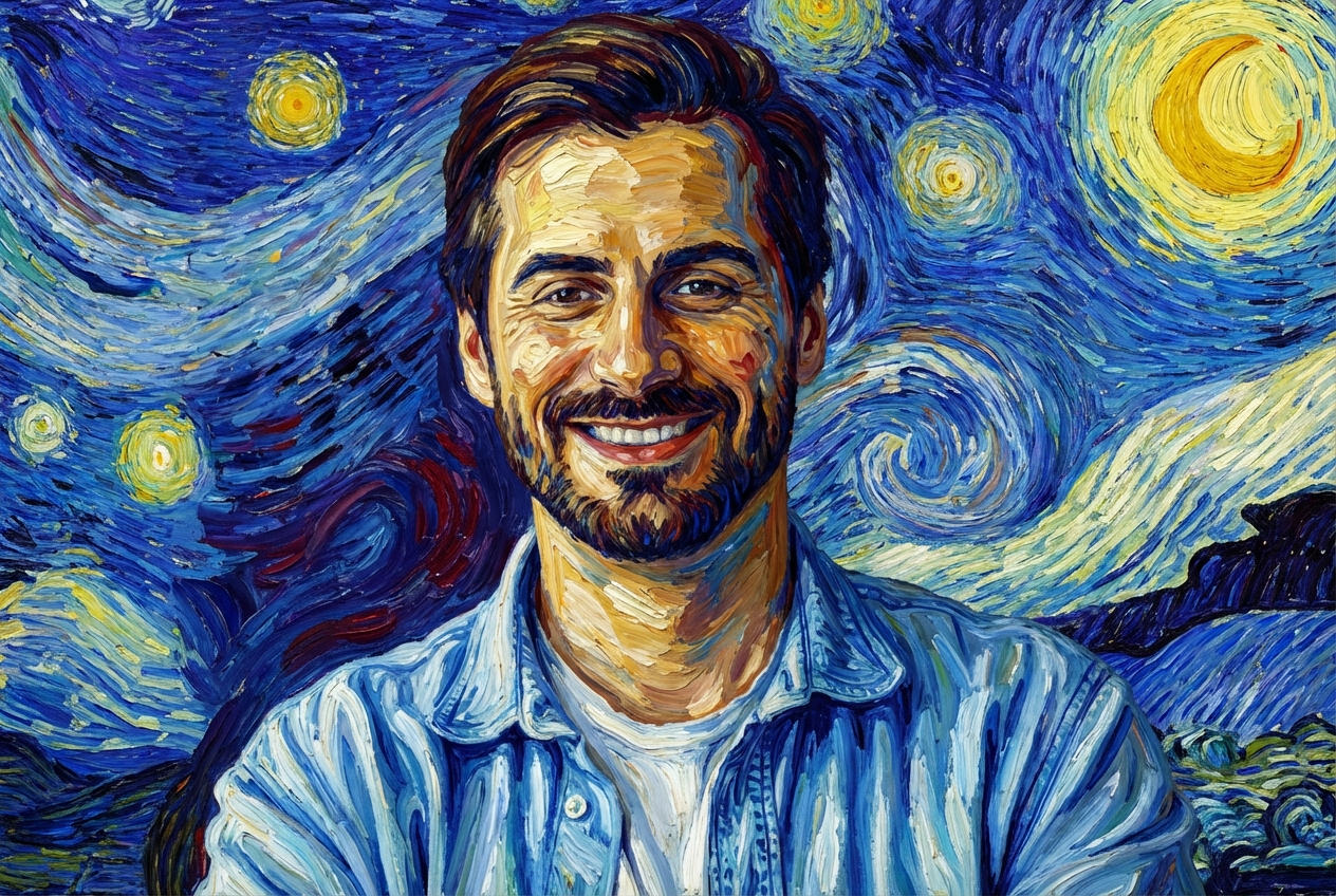 Van Gogh Starry Night AI preset example